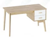 Стол письменный с тумбой Калгари 09 Дуб натуральный светлый-белый матовый_2