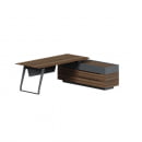 Стол руководителя на опорной тумбе QUARTZ QZ.0101.BW+QZ.0201.BW.GF.R правый_1