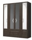 Шкаф четырехдверный для платья и белья Ева-11 06 Шоколад Венге_1