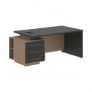 Стол руководителя левый VELION VCT 1890 L Яшма черный Кобра_2