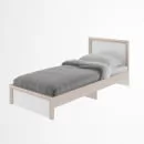 Кровать с ламелями Остин Модуль №21 Ясень шимо светлый/белый_0