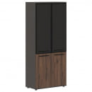 Шкаф комбинированный  с дверьми в металлической раме EDIS EHCS 85.7 Ясень Траун Белый Белый_7