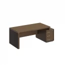 Стол руководителя правый на опорной тумбе малой VELAR ВЛ 147 ДТ Дуб табачный_7