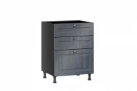 Тумба кухонная 600 с 3 ящиками (4) Мокка ЛД 274.140.000.132 Черная Дуб фактурный антрацит_8