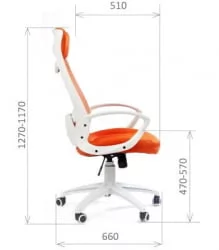 Кресло для руководителя CHAIRMAN 840 white Акрил оранжевый