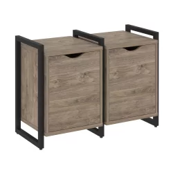 Тумба на регулируемых опорах наборная. Вариант №2 LOFT VR.L-TN-2.O Металл черный Тиквуд темный