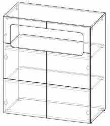 Тумба Палермо Юниор 06 Белый глянец Ясень шимо светлый Красный