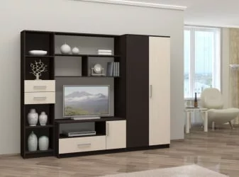 Стенка Мечта Дуб беленый / Дуб венге