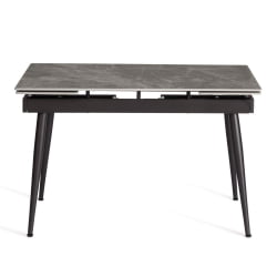 Стол обеденный Lord Grey/Лорд Грей столешница керамика (глянцевая) / опоры металл, серый/черный, (120+30+30)x80x75 см