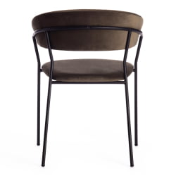 Кресло TURIN (mod. 0129571) / 1 шт. в упаковке металл/вельвет, 56х50х78 см, хаки S108 (85 DARK TAN)/черный