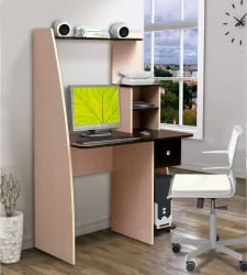 Стол компьютерный №10 Дуб молочный/Венге