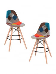 Стул барный DOBRIN DSW BAR (ножки светлый бук, цвет сиденья мозаика) 2 шт