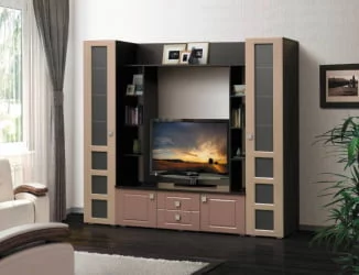 Набор мебели для гостиной Грация 7 МДФ глянец Венге/Дуб выбеленный