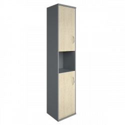 Шкаф высокий узкий левый Riva А.СУ-1.5 Л Клен/Металлик