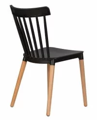 Стул обеденный ДОБРИН ТХЕО ножки светлый бук черный Б-03 / DOBRIN THEO B-03