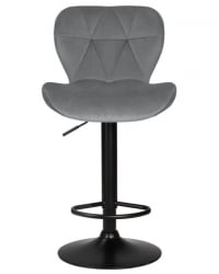 Стул барный ДОБРИН БАРНИ БЛАCК (серый велюр (МДЖ9-75)) 2 шт / DOBRIN BARNY BLACK (MJ9-75))