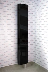 Поворотный шкаф в черном глянцевом стекле Лупо Шелф (левый) Венге