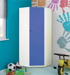 Шкаф угловой Радуга Синий/Белый