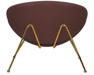 Кресло дизайнерское DOBRIN EMILY (коричневый винил YP5, золотое основание) 2 шт