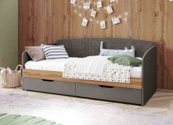 Кровать с изголовьем из ЛДСП Монако 902.05 Оникс Десерт серый