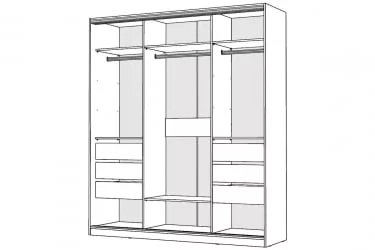 Шкаф-купе 3-х дверный Виктория 2000х584х2300, Белый 20ДЗЗЗДЗЗЗДЗЗЗ-ЯЯШШ-Б 310-3172