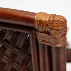 Комплект обеденный ANDREA GRAND (стол со стеклом+6 кресел+ подушки) Pecan Washed (античн. орех), Ткань рубчик, цвет кремовый