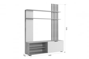 Гостиная ГК02Бери дуб крафт золотой/белое дерево