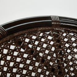 ТЕРРАСНЫЙ КОМПЛЕКТ PELANGI (стол со стеклом + 2 кресла) /без подушек/ ротанг, кресло 65х65х77см, стол диаметр 64х61см, walnut (грецкий орех)