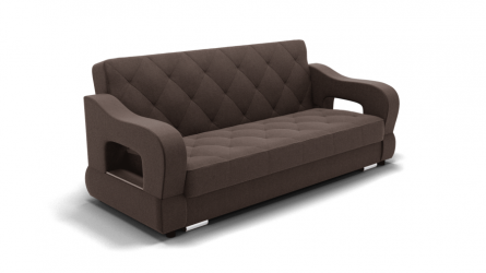 Диван Бруно-2 (ЗР) Цвет фасада: Коричневый; Тип: Прямой; Материал фасада: Металл/Велюр