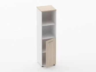 Шкаф 3 узкий 2 полки открытые, 2 полки закрытые Deka 10.16.11Пр Туя/Белый