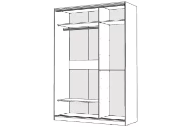 Шкаф-купе 2-х дверный Виктория 1600х584х2300, Белый 16ДЗЗЗДЗЗЗ-Б 310-294