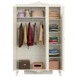 Шкаф трехстворчатый с зеркалом Луиза ЛД 665.074.000 Алебастр