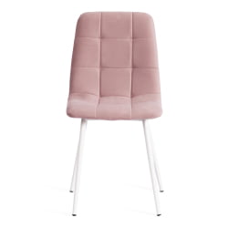 Металлический стул CHILLY MAX Велюр/металл , 45 х 54 х 90 см , пыльно-розовый/белый