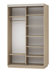 Шкаф-купе двухдверный Экспресс Дуо Комби 1400х2400h Дуб сонома