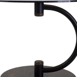 Стол журнальный Дуэт 13Н Черный, дуб маррон / стекло тонированное