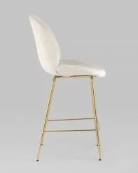 Стул полубарный Беетле со спинкой голд Бежевый / Beetle gold