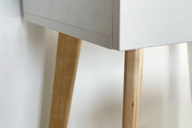 Детский стол со стульчиками Единорожка MK-0020 Белое дерево/белый (плюш)