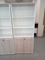 Шкаф 4 широкий верх открытый, низ закрытый Deka 10.19.111 Дуб Сантана светлый/Белый