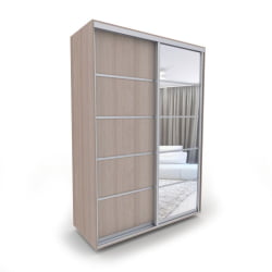 Шкаф-купе 2-х дверный Акцент-Квадро Д 1200х600 Шимо светлый/хром