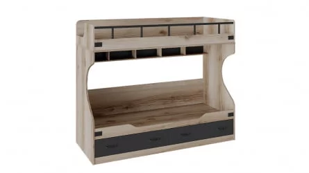 Детская кровать с бортиком Окланд ТД-324.11.01 Фон Черный/Дуб Делано