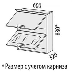 Шкаф-витрина кухонный (с системой плавного закрывания) Милана 23.08.1 Сосна Астрид/Ваниль