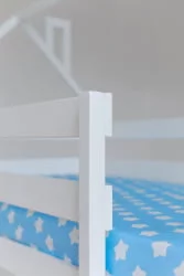 Кровать-домик двухъярусный белый с ящиками