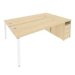 Рабочая станция с опорной тумбой Metal SystemБ.РС-СТП-2.5 Акация/Белый