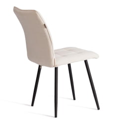 Стул обеденный Bari Bari LT, велюр, молочный/черный, 4, 41х55х89 см