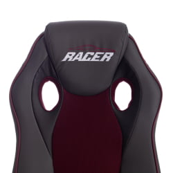 Кресло RACER кож/зам/ткань, металлик/бордо, 36/13