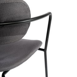 Стул VAN HALLEN (mod. 2433S) ткань/металл, 54,5х53,5/76 см, высота до сиденья 46 см, серый/черный