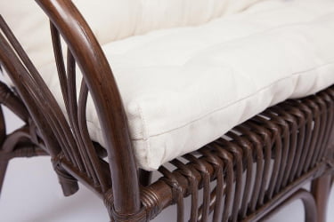 КОМПЛЕКТ NEW BOGOTA ( диван + 2 кресла + стол со стеклом ) /с подушками/ ротанг, кр:61х67х78,5см, дв:108х66х78,5см, ст:D60х56,5см, walnut (грецкий орех)