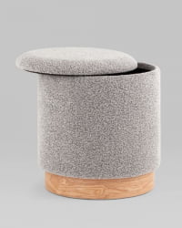 Пуф с ящиком Холли S букле серый
