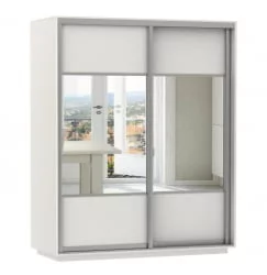 Шкаф-купе двухдверный Экспресс Дуо Комби 1600х2200h Белый снег