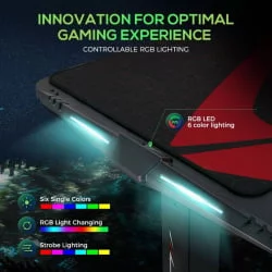 Игровой компьютерный стол EUREKA ERK-EGD-S62B Черный с RGB